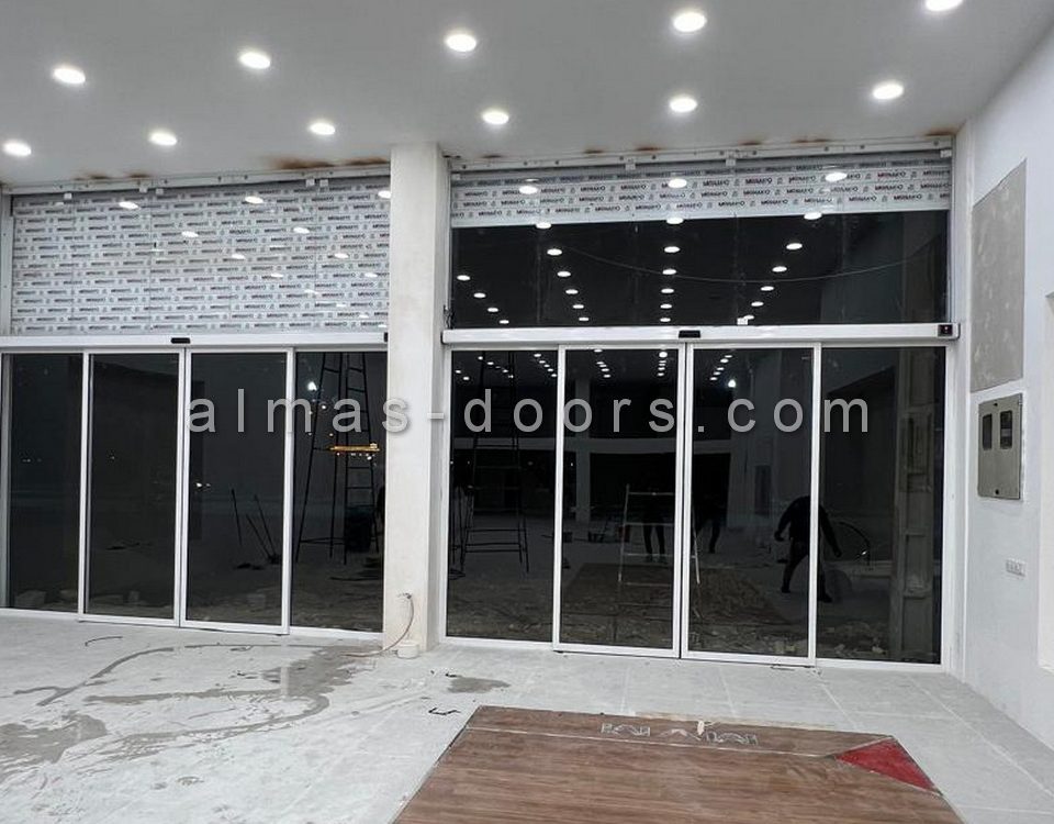 پروژه درب اتوماتیک اسلایدینگ در فروشگاه نوشهر